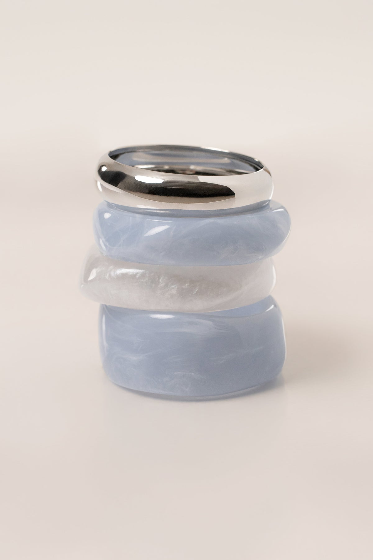 Blue Marbled Resin Bangle Set