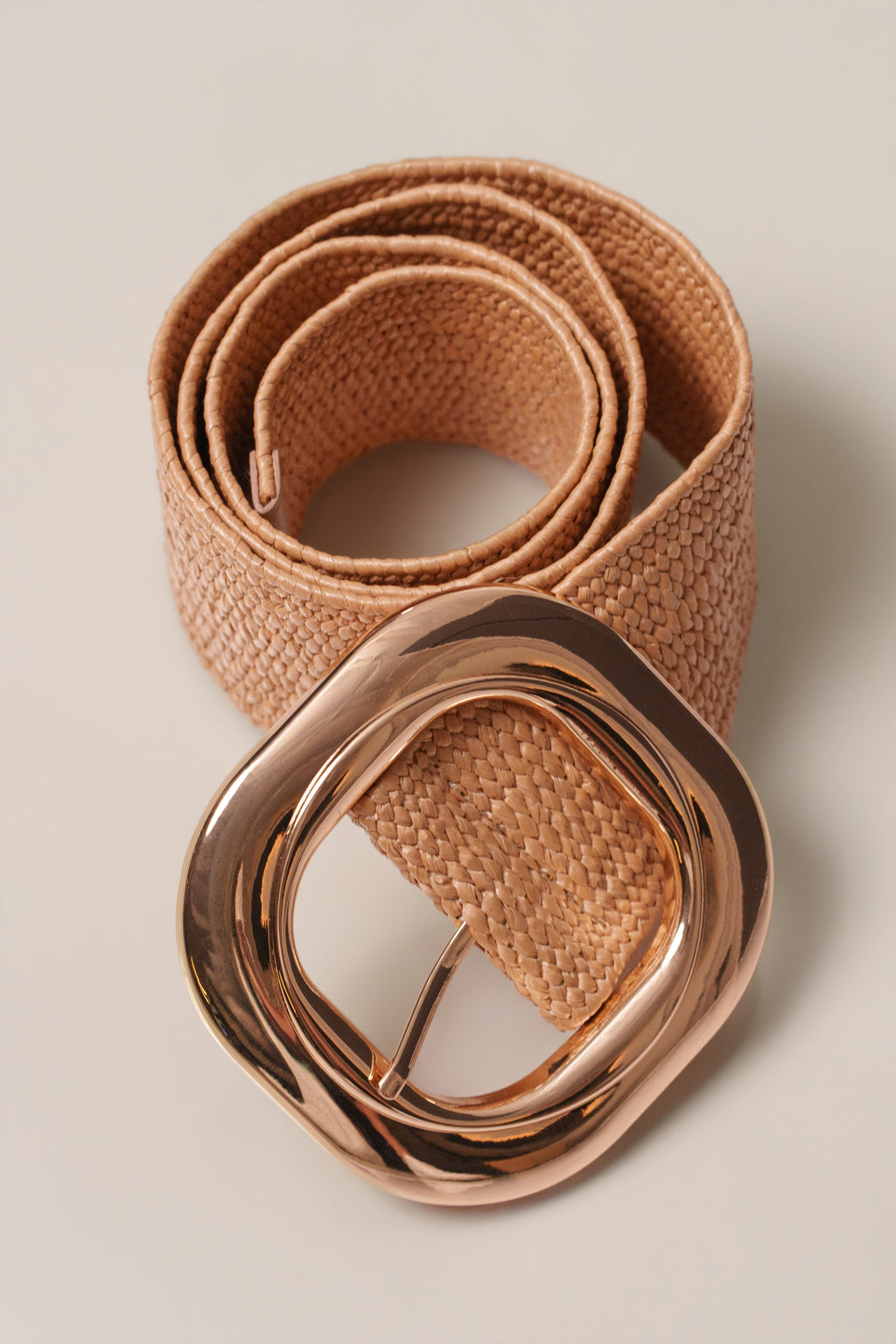 Khaki Natural Frame Buckle Belt
