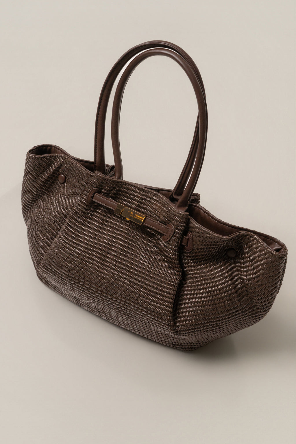 Chocolate Lana Woven Handbag