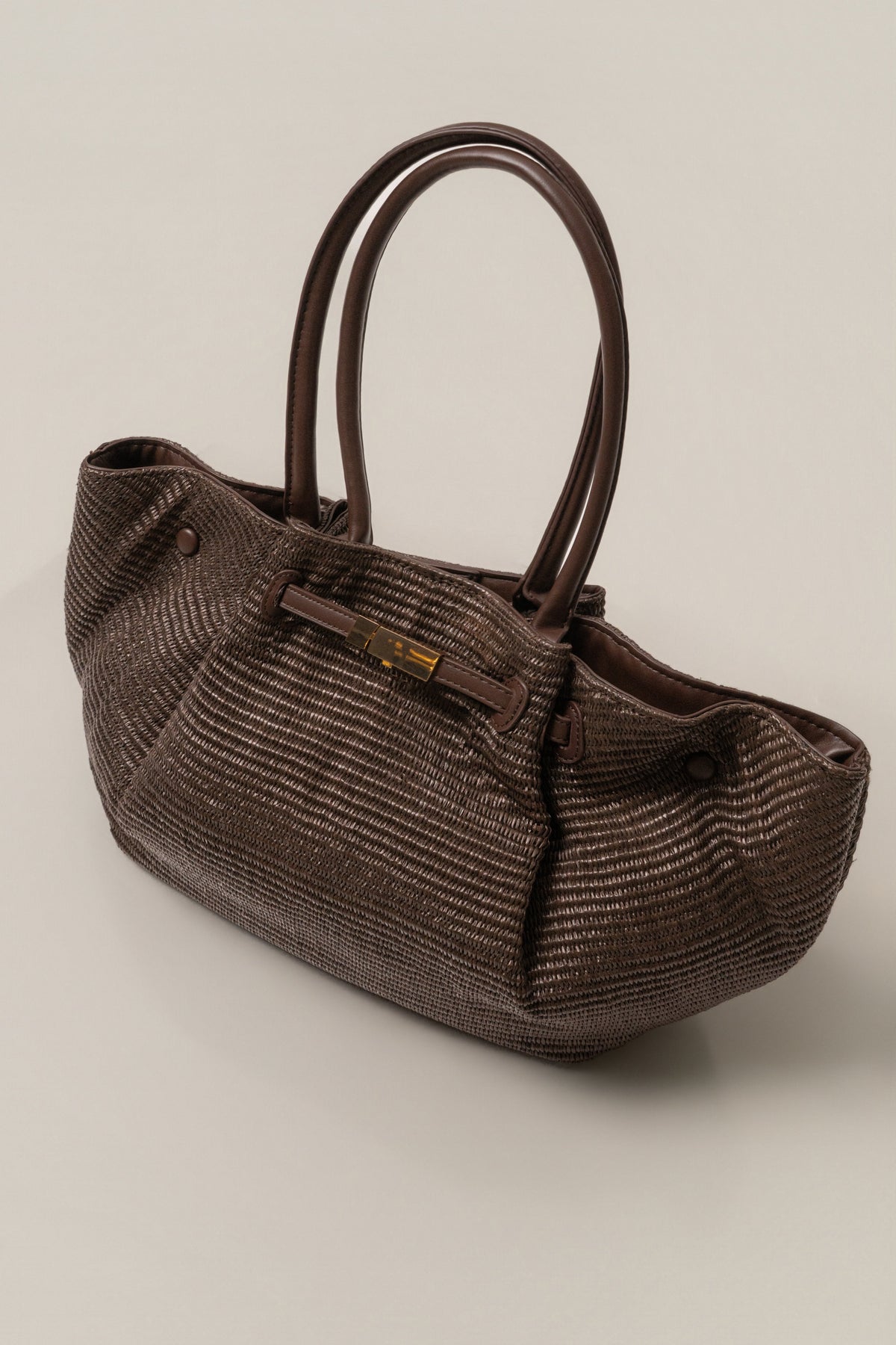 Chocolate Lana Woven Handbag