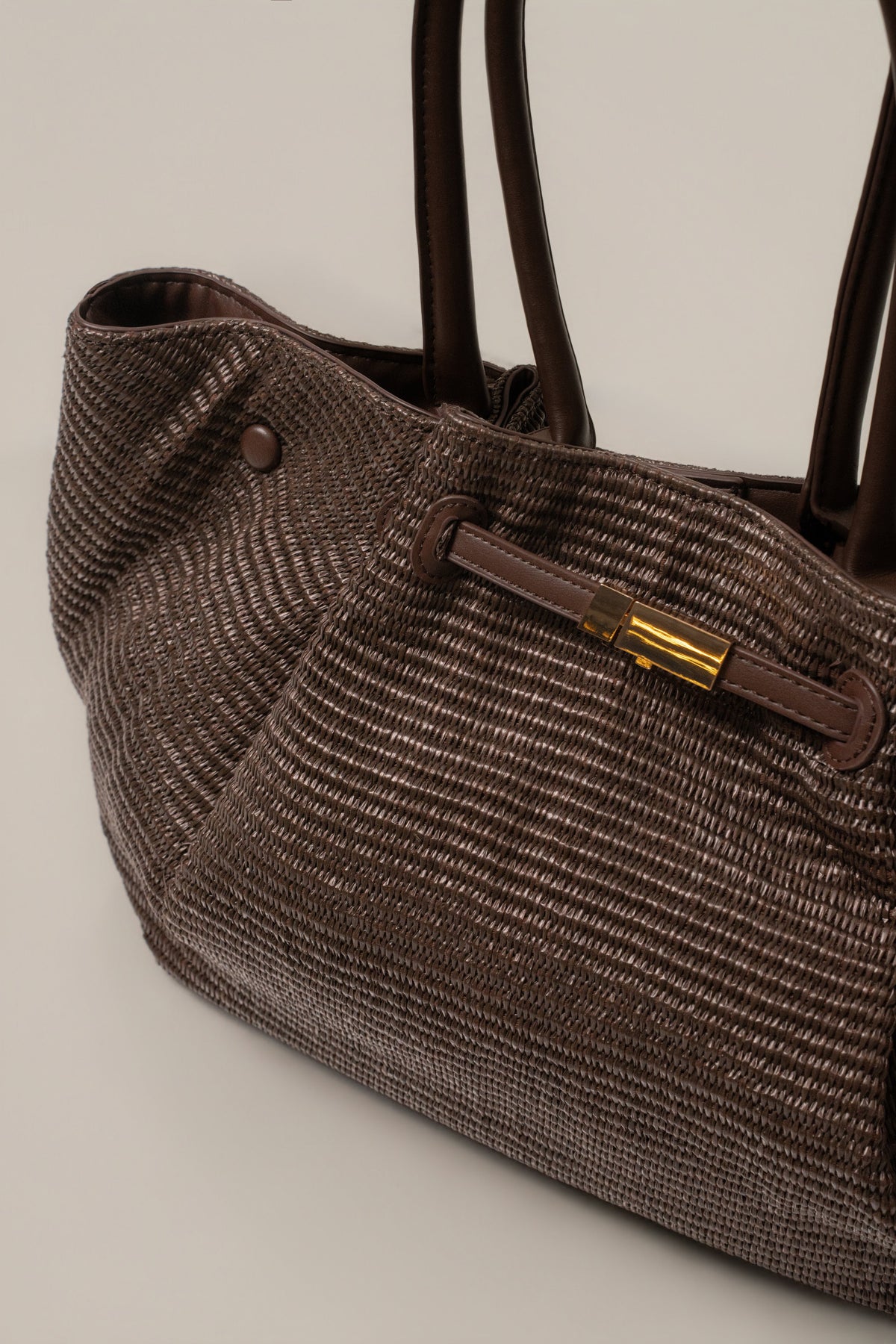 Chocolate Lana Woven Handbag