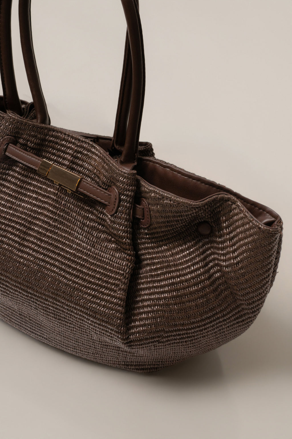 Chocolate Lana Woven Handbag
