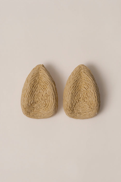 Beige Beach Club Raffia Earrings