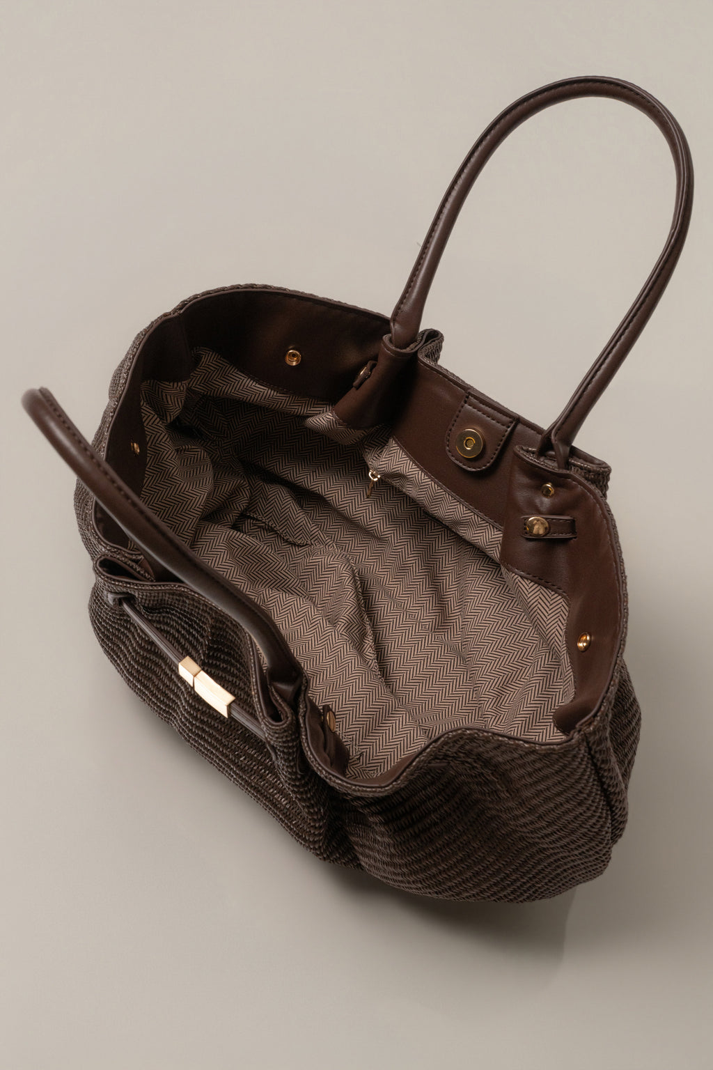 Chocolate Lana Woven Handbag