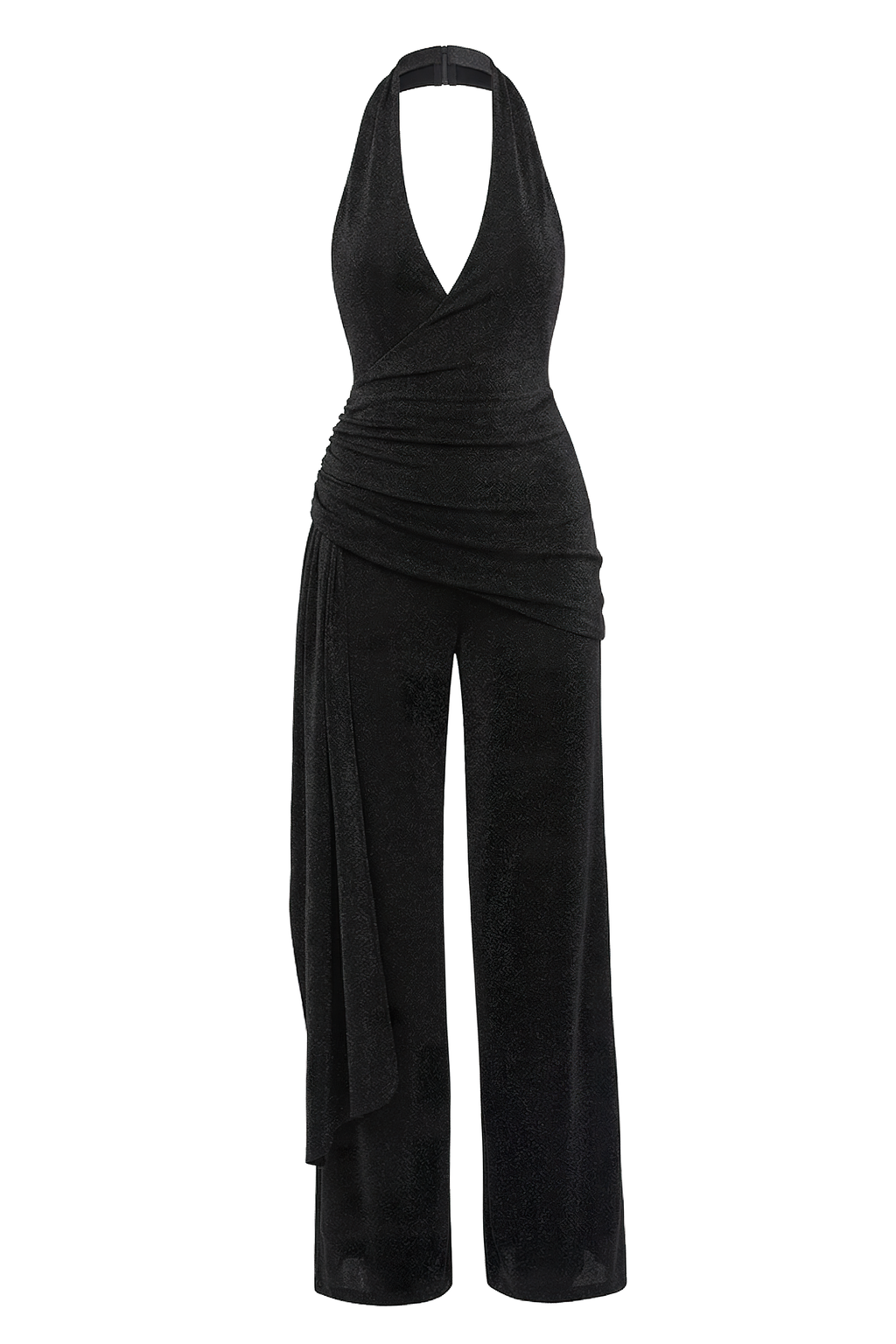 Black Rustic Charm Halter Jumpsuit