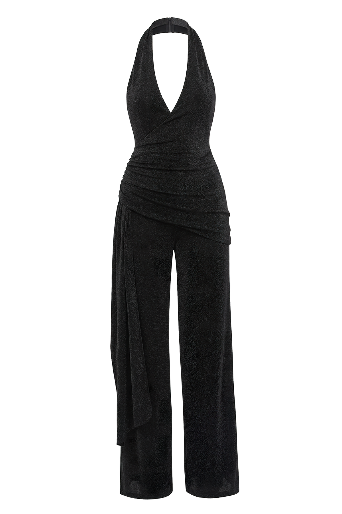 Black Rustic Charm Halter Jumpsuit
