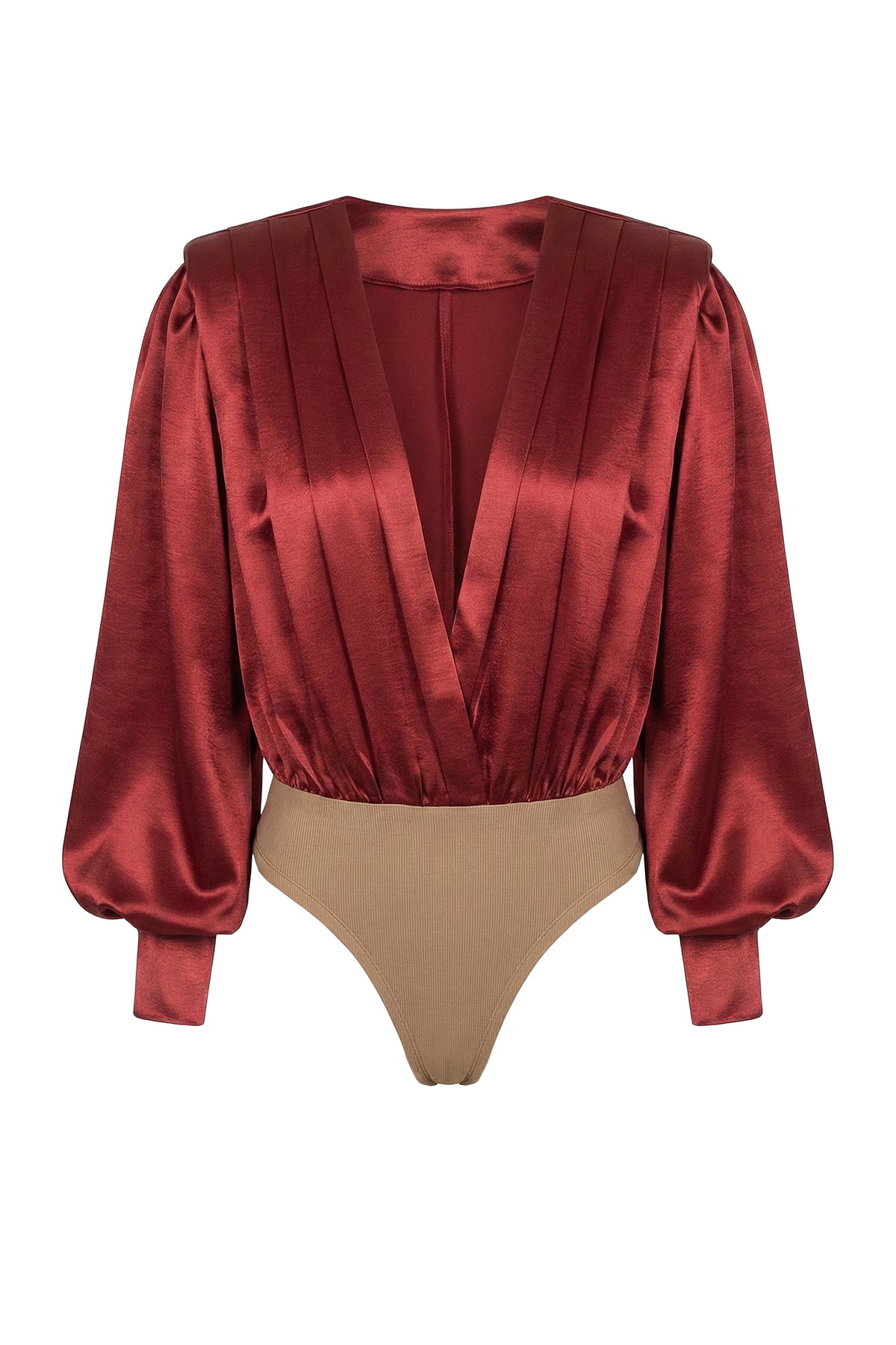 Burgundy Satin Radiance Bodysuit