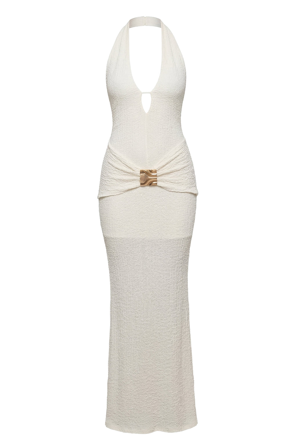Ivory Sunset Dream Halter Maxi Dress