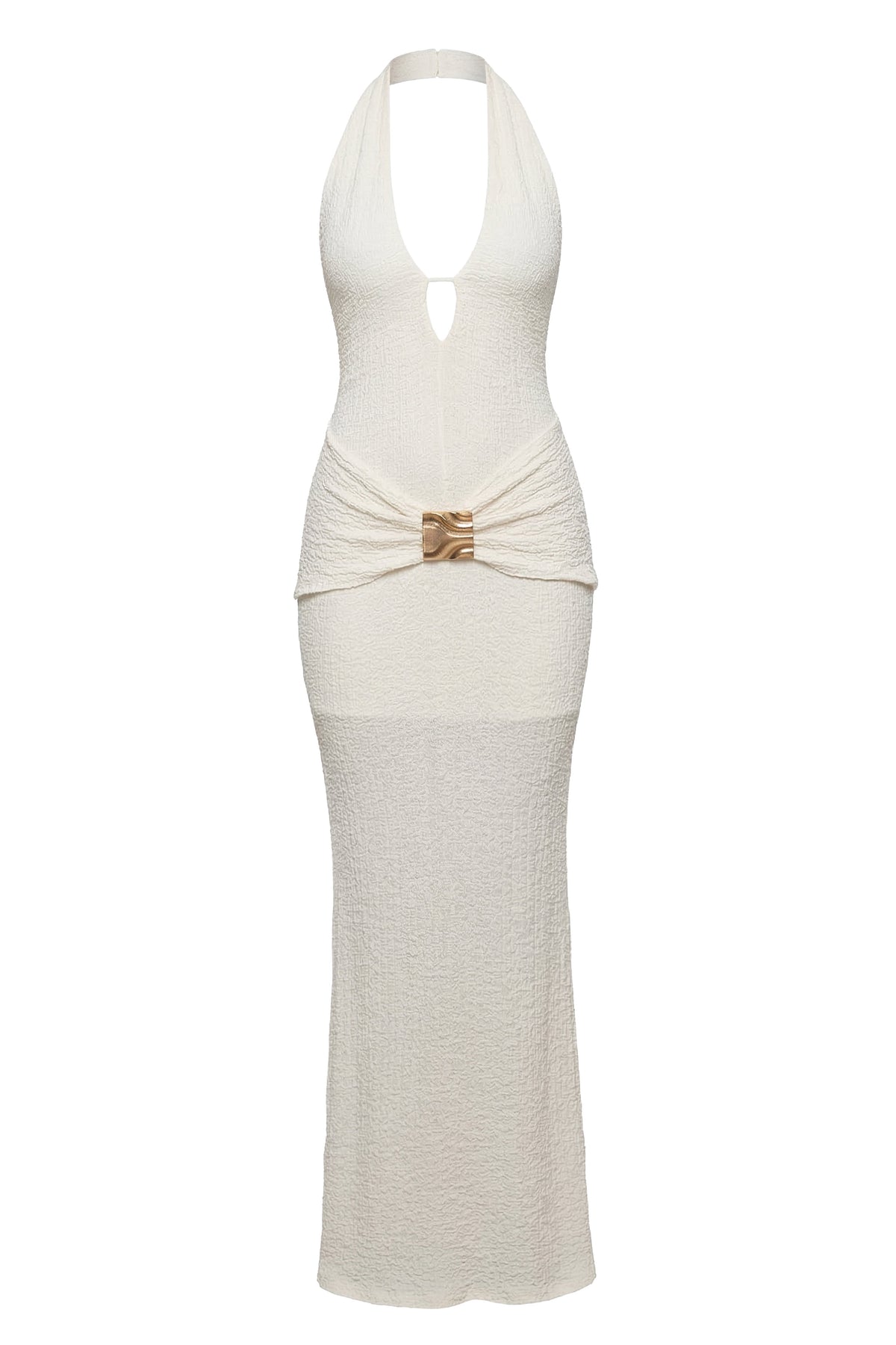 Ivory Sunset Dream Halter Maxi Dress