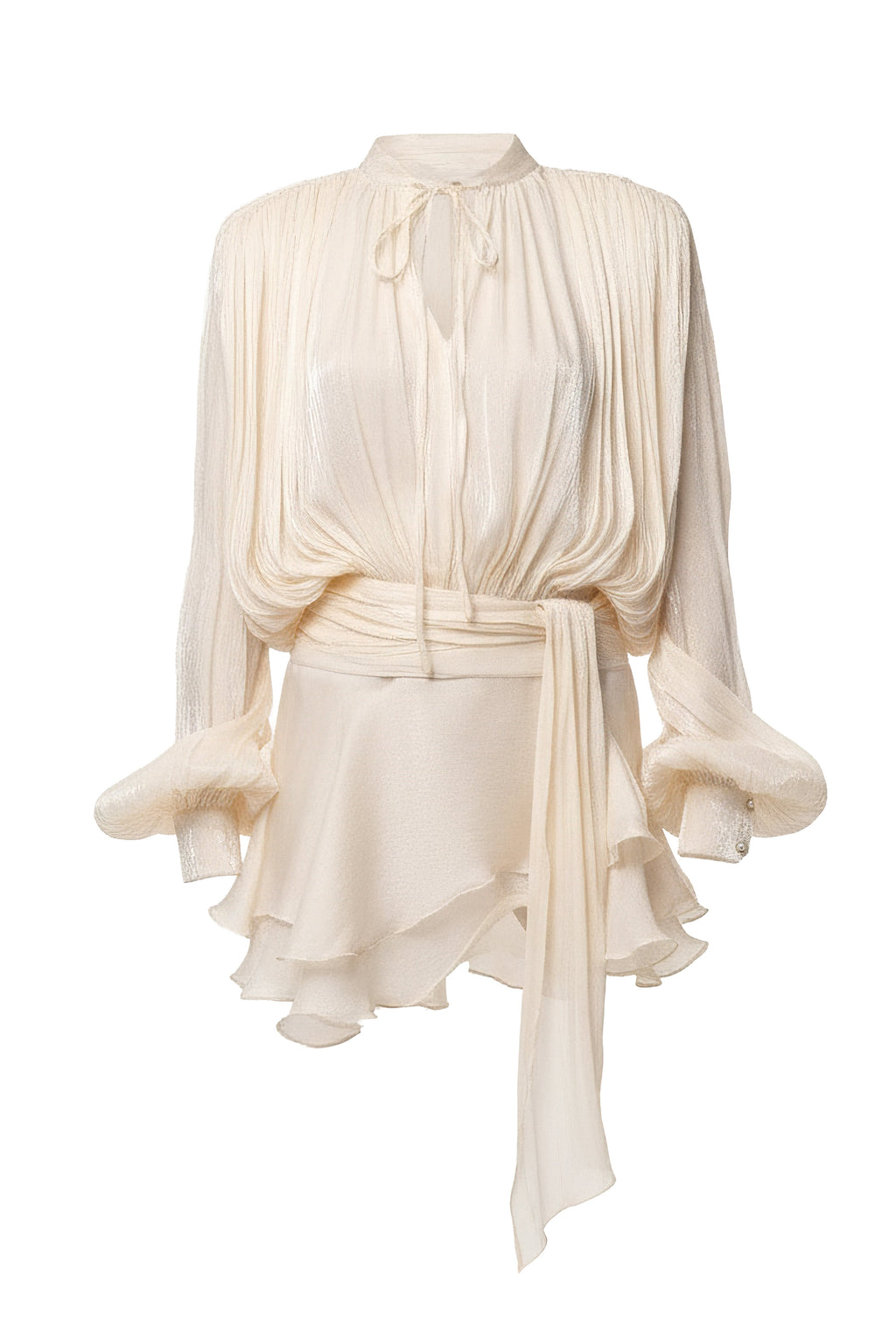 Cream Pure Glow Draped Mini Dress