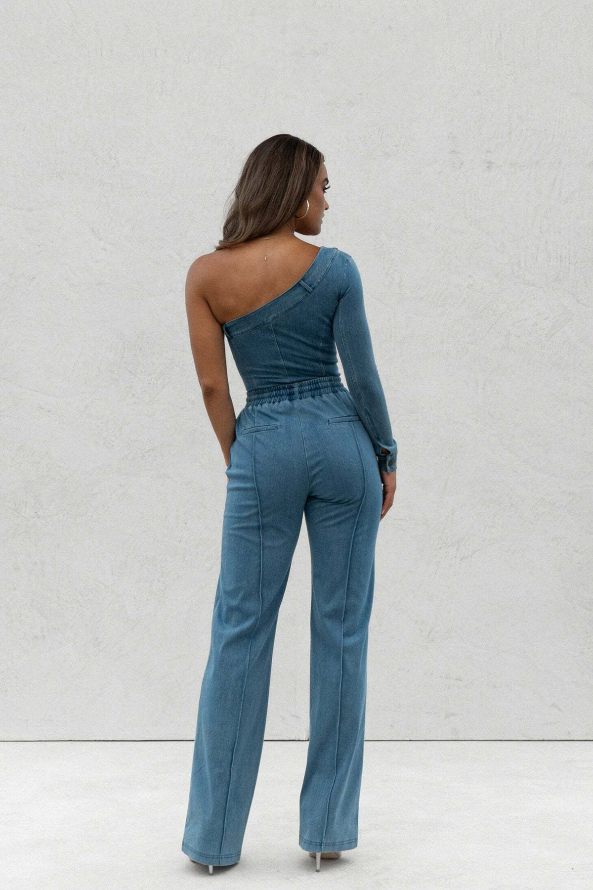 Medium Wash Button Me Up Bodysuit
