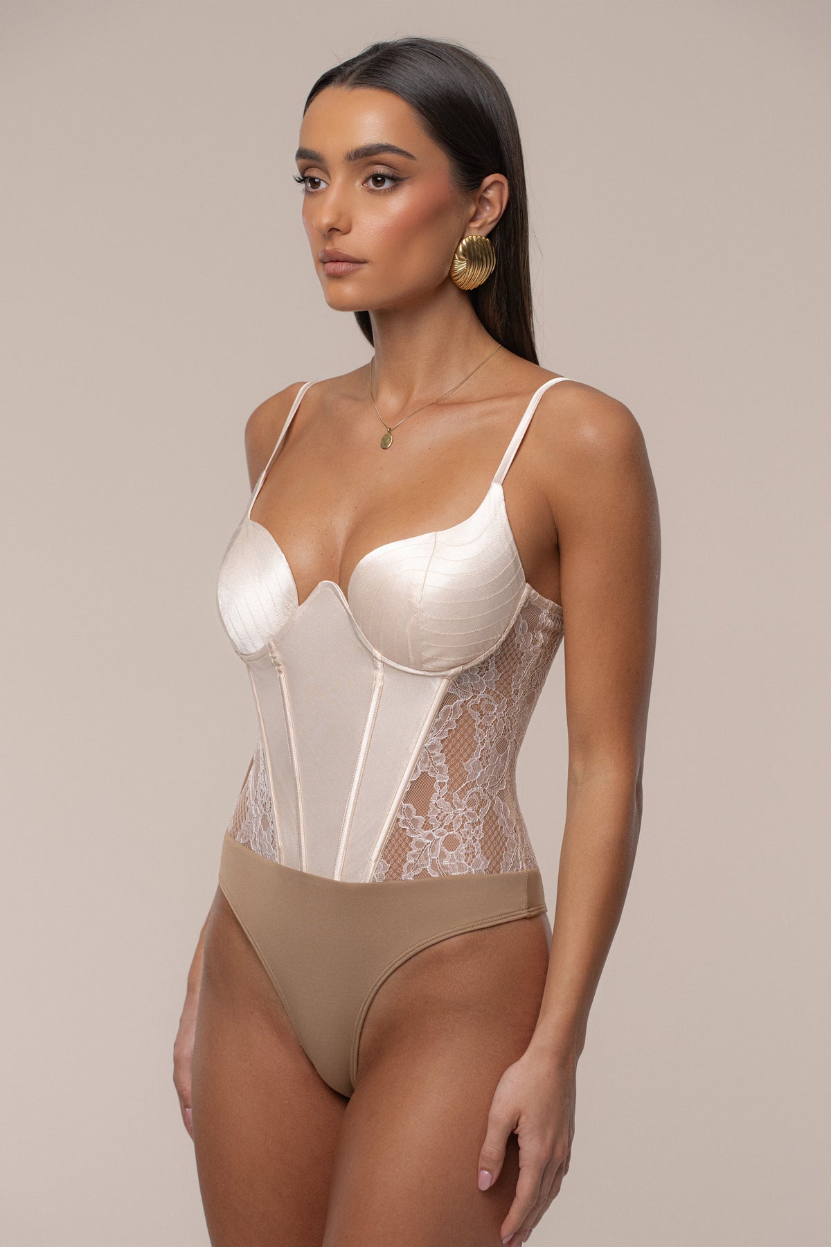 Champagne Incomparable Lace Bodysuit