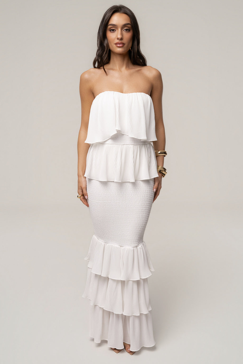 Ivory Casa Blanca Ruffle Dress
