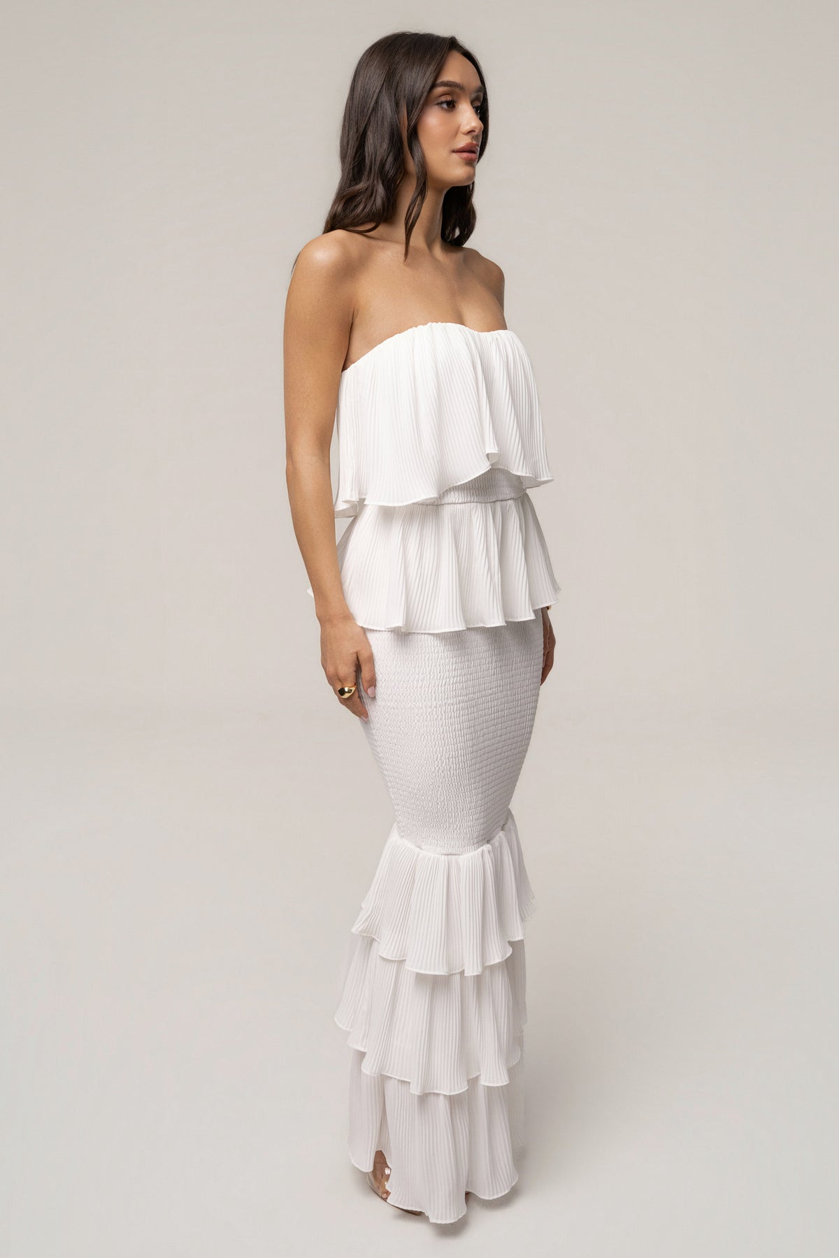 Ivory Casa Blanca Ruffle Dress