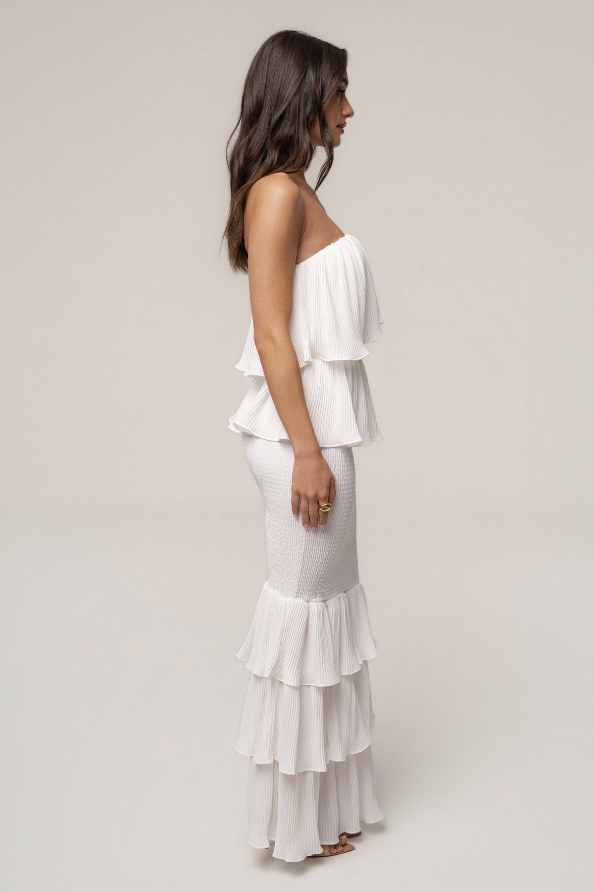 Ivory Casa Blanca Ruffle Dress