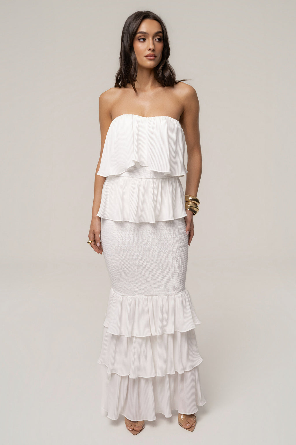 Ivory Casa Blanca Ruffle Dress