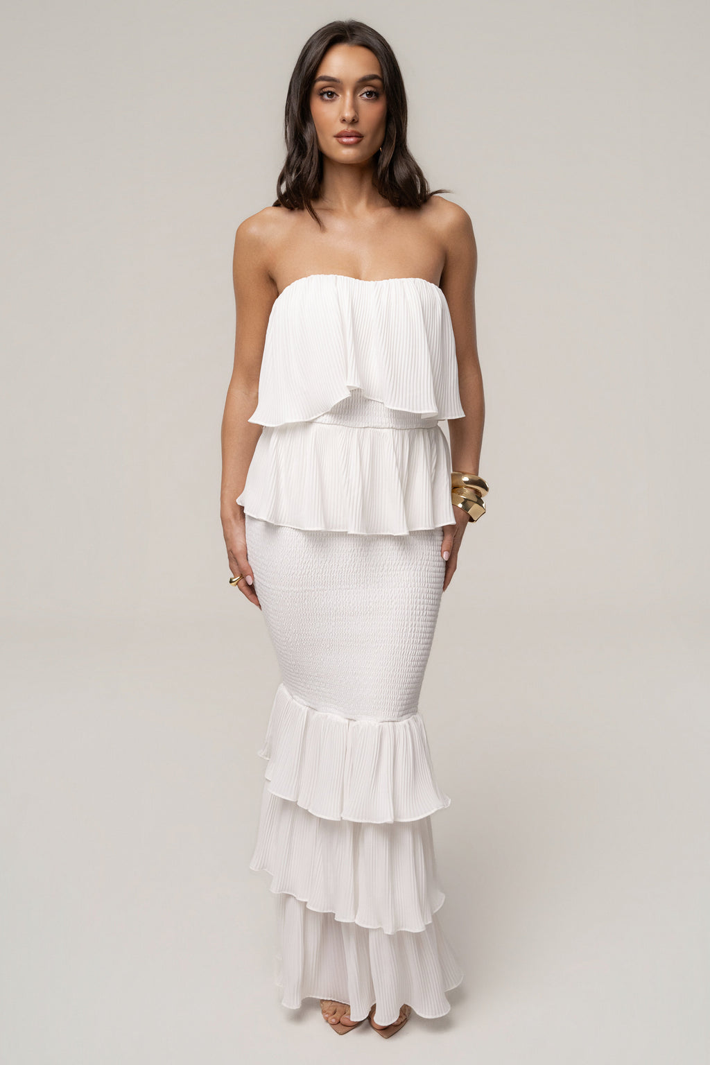 Ivory Casa Blanca Ruffle Dress