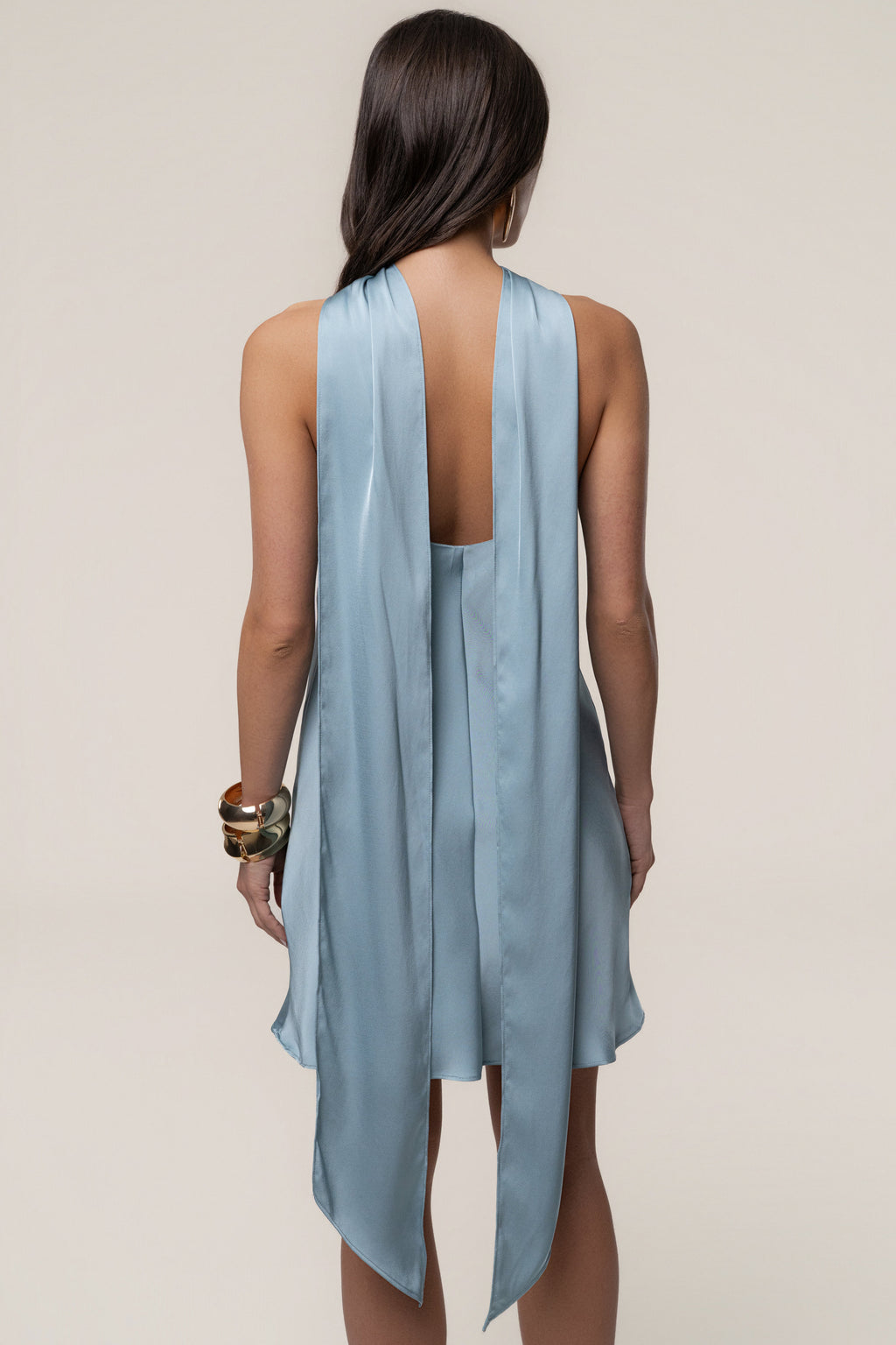 Blue Jasmine Drape Mini Dress