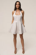 Beige Larissa Flared Mini Dress