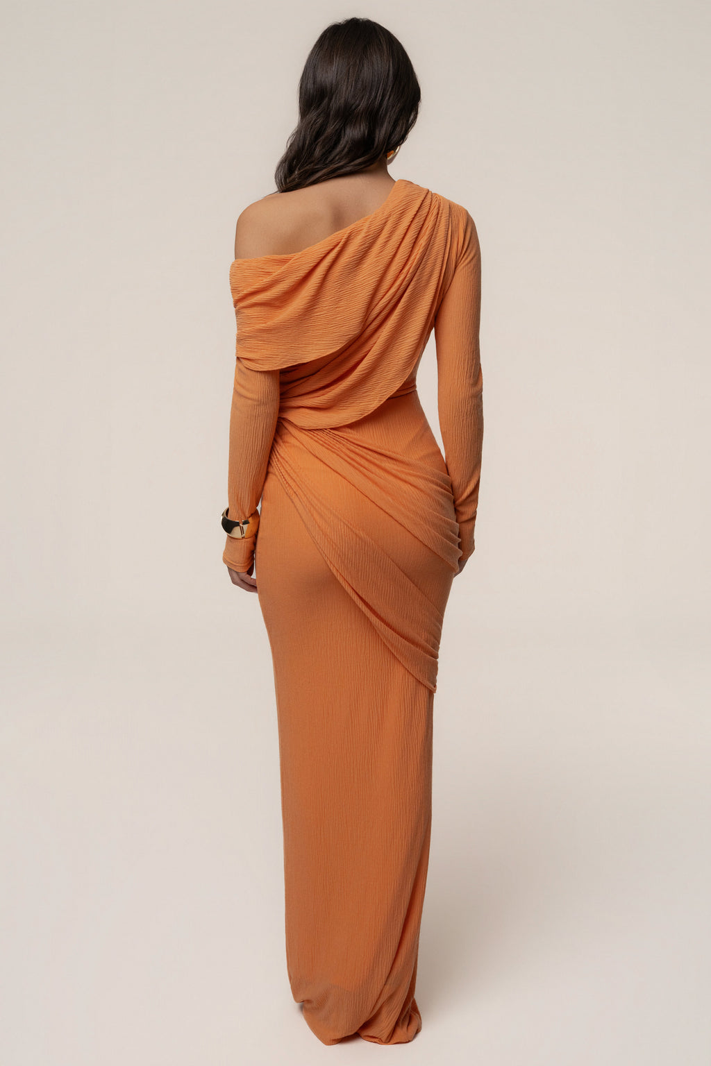 Coral Textured One Shoulder Bodysuit