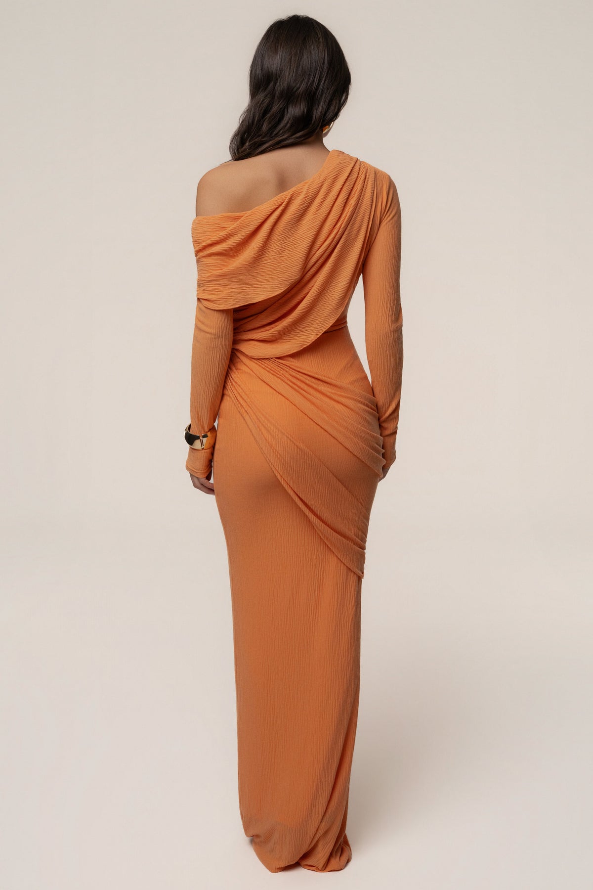 Coral Textured One Shoulder Bodysuit