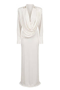 Ivory Poise Draped Maxi Dress