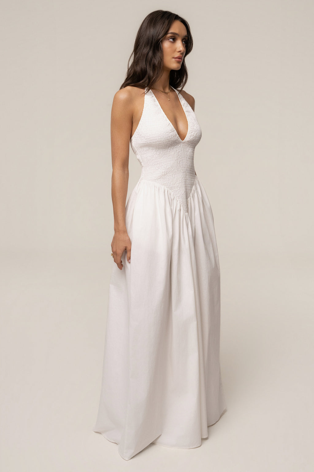 Ivory Madrid Halter Maxi Dress