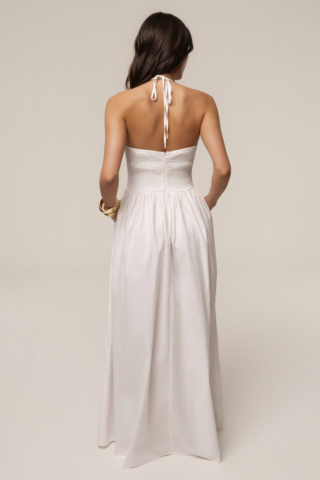 Ivory Madrid Halter Maxi Dress