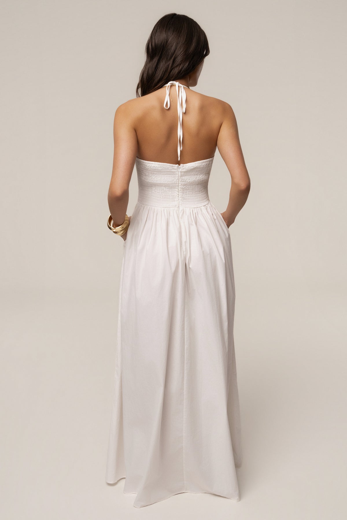Ivory Madrid Halter Maxi Dress