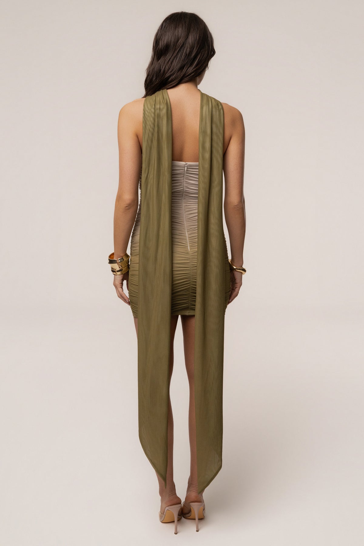 Green Romance Scarf Mini Dress