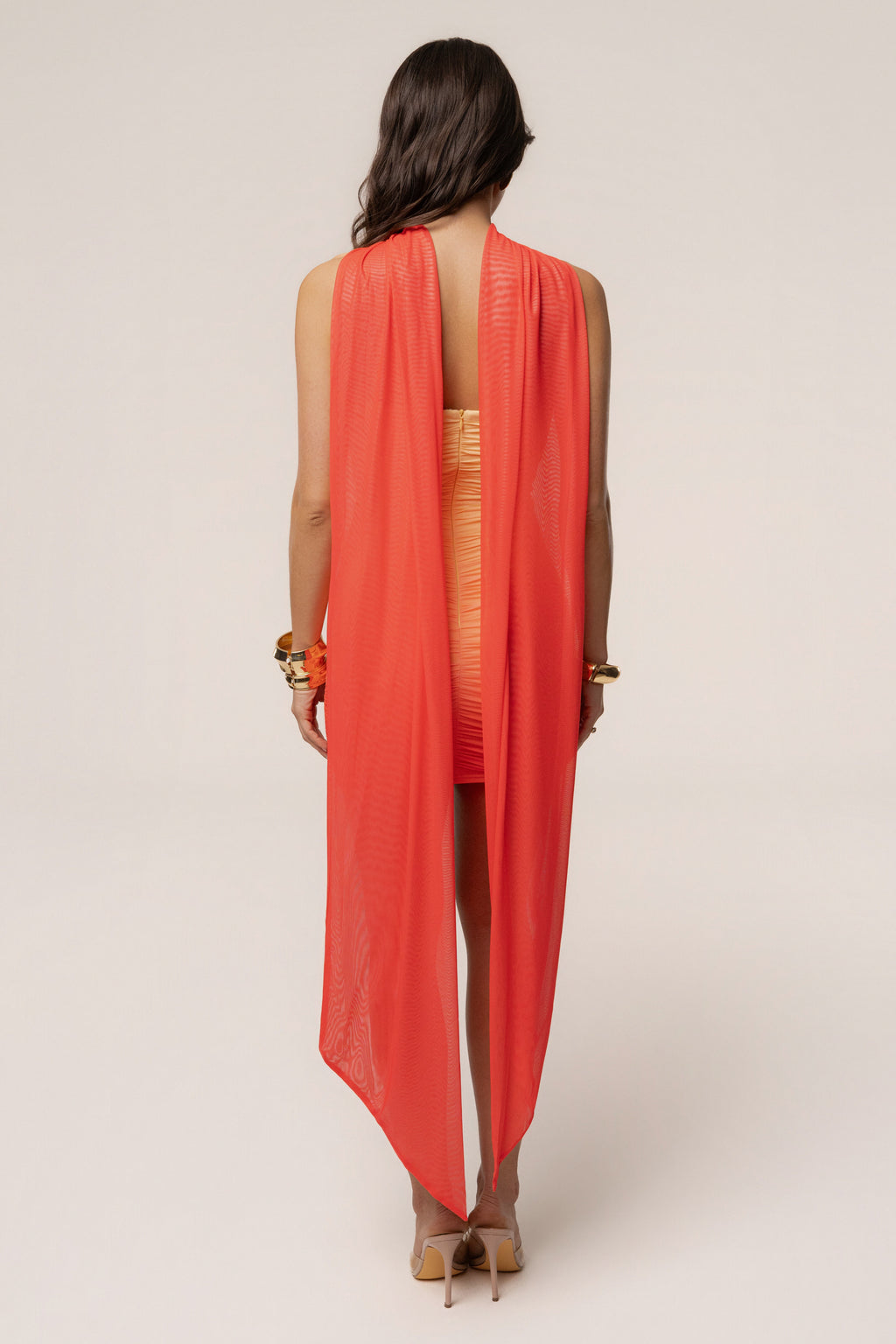 Orange Romance Scarf Mini Dress