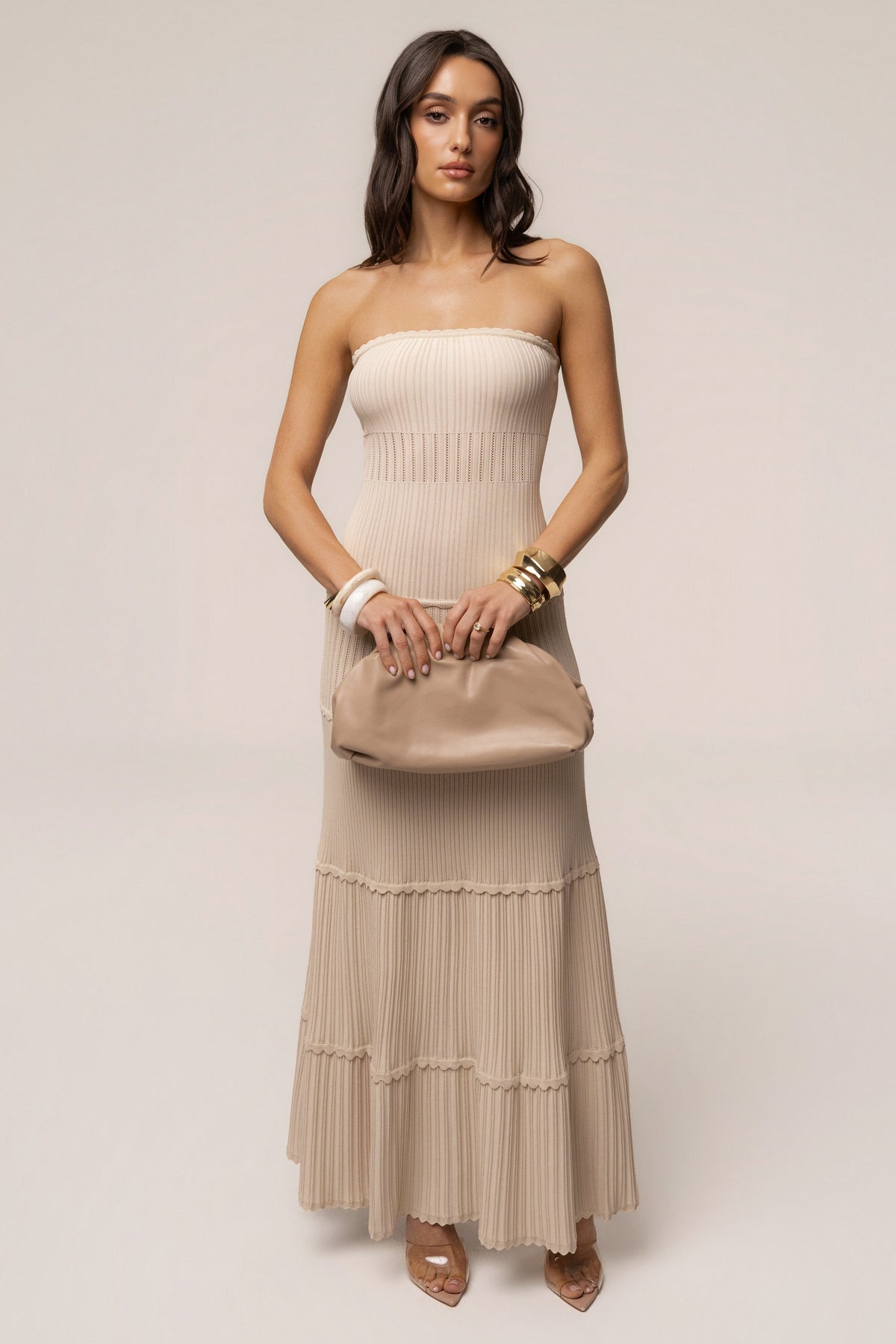 Beige Signature Cloud Bag