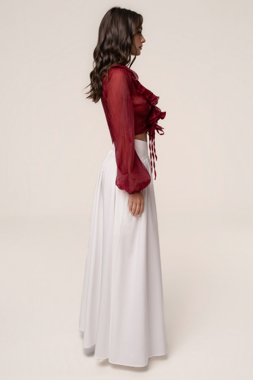 Berry Delilah Ruffled Top