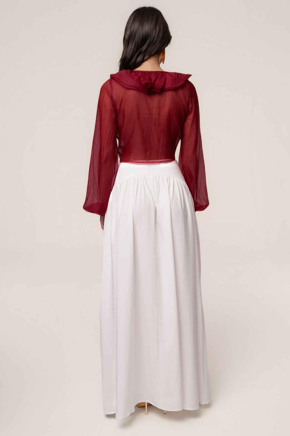 Berry Delilah Ruffled Top