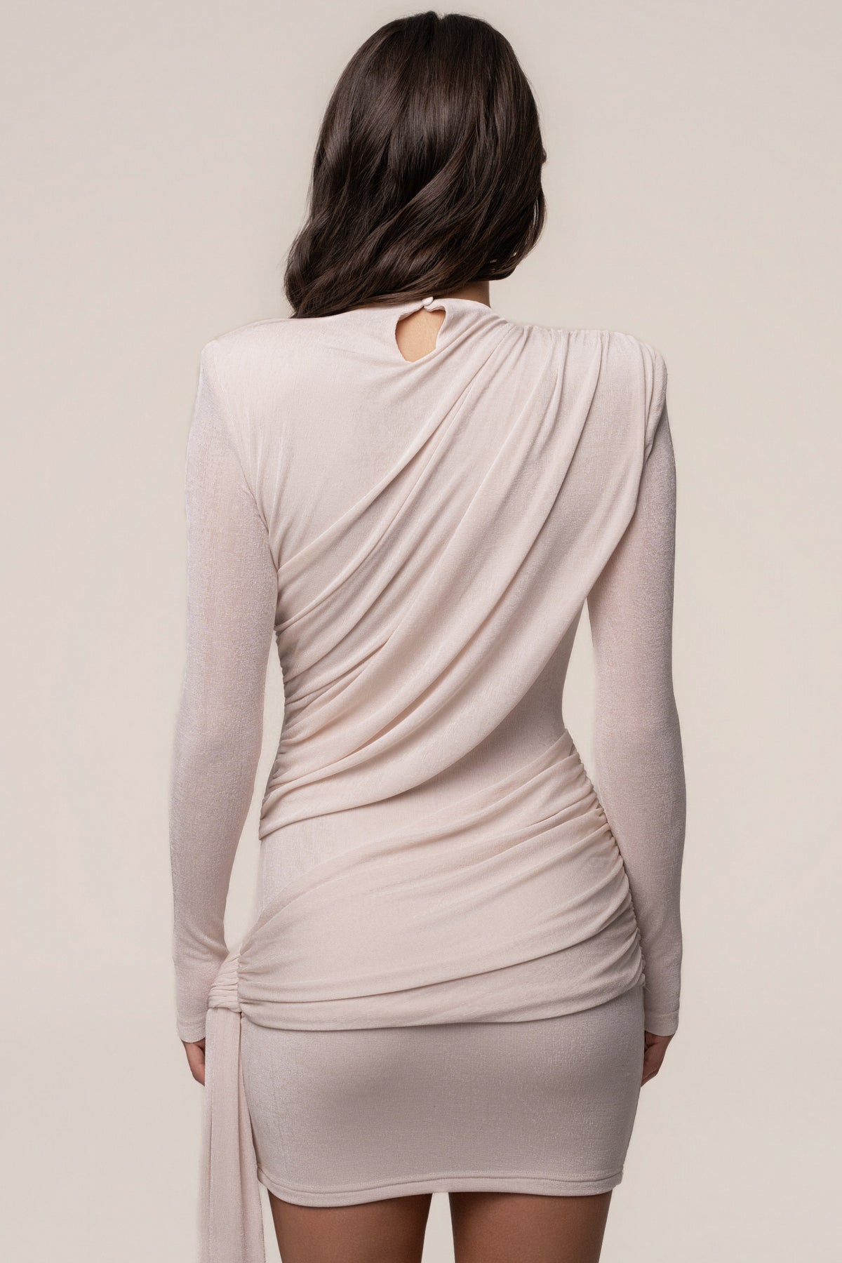 Ivory Moments Draped Mini Dress