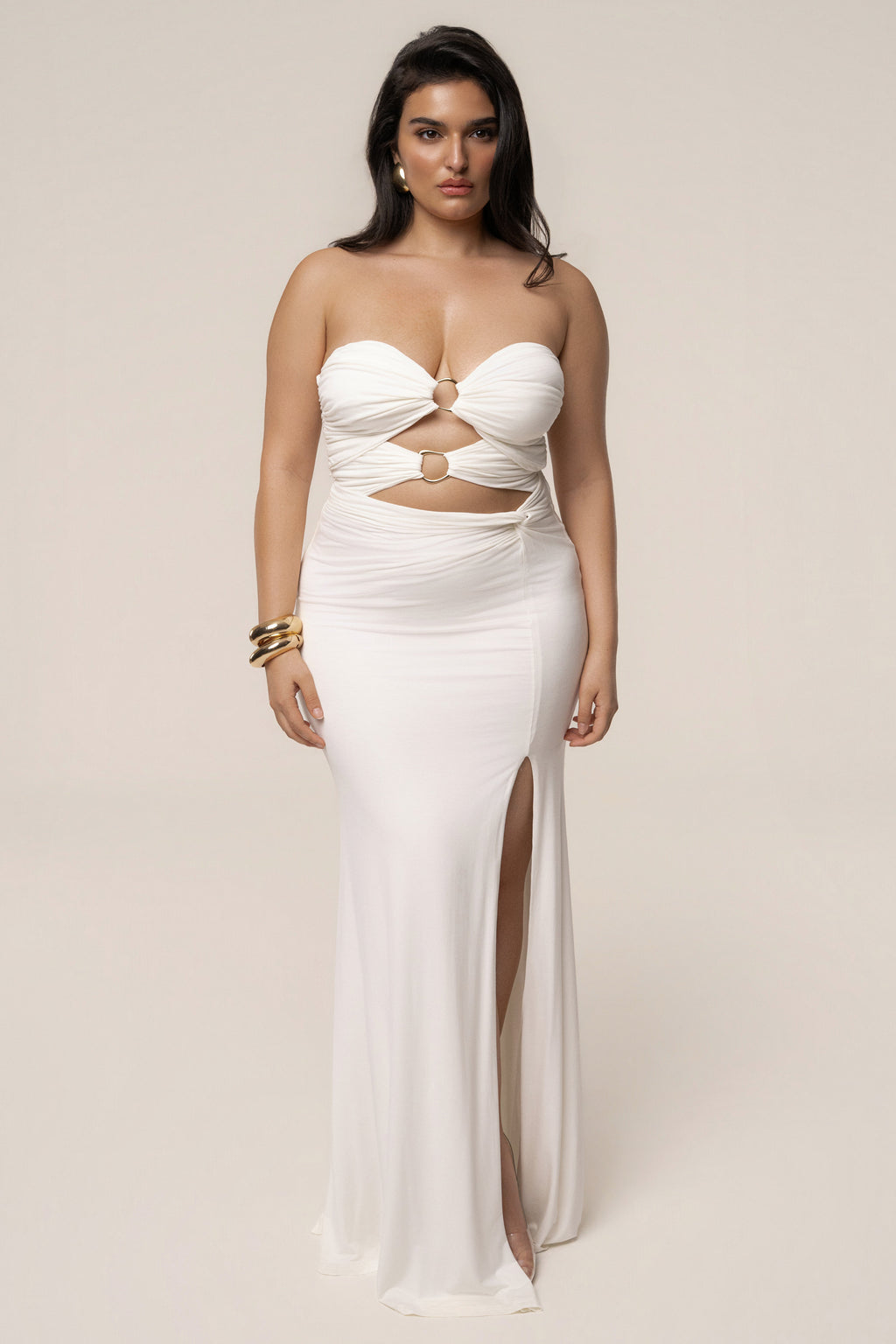 Ivory Athena Cutout Maxi Dress