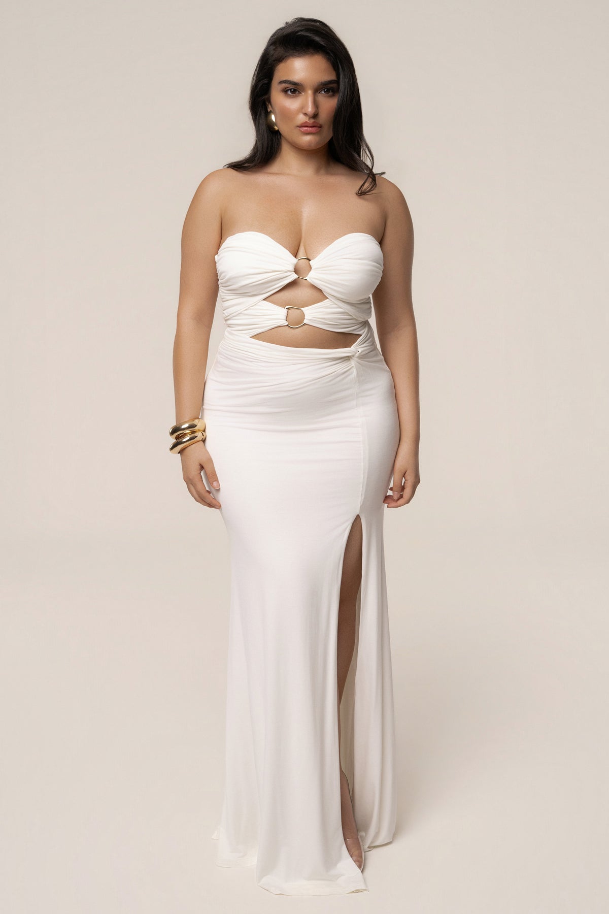 Ivory Athena Cutout Maxi Dress