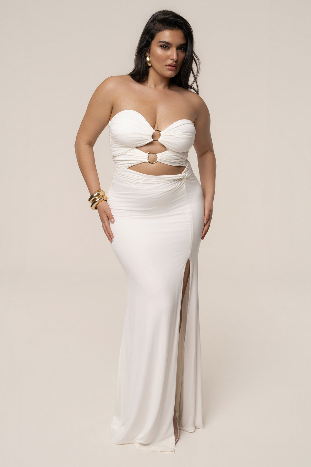 Ivory Athena Cutout Maxi Dress