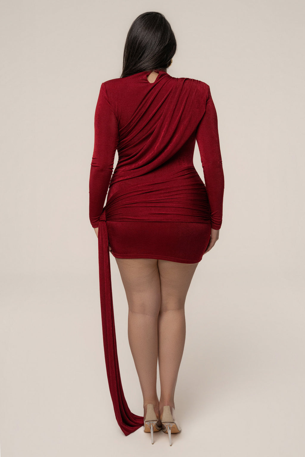 Berry Moments Draped Mini Dress