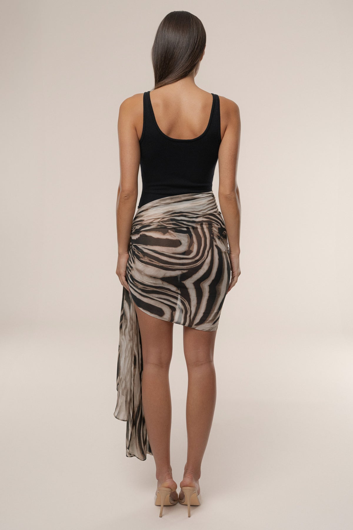 Brown Zebra Print Shadow Safari Scarf