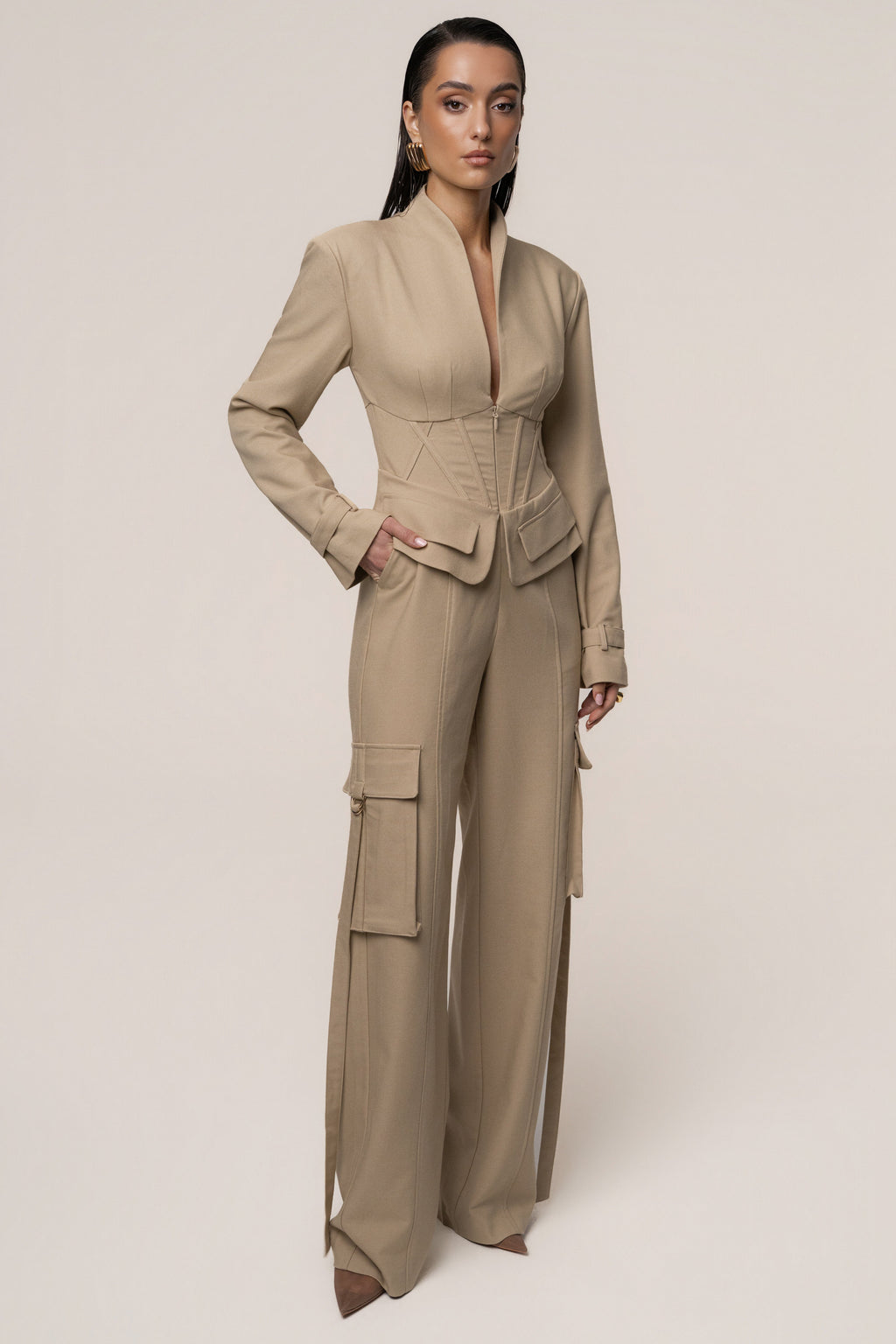 Stone Day Off Cargo Jumpsuit