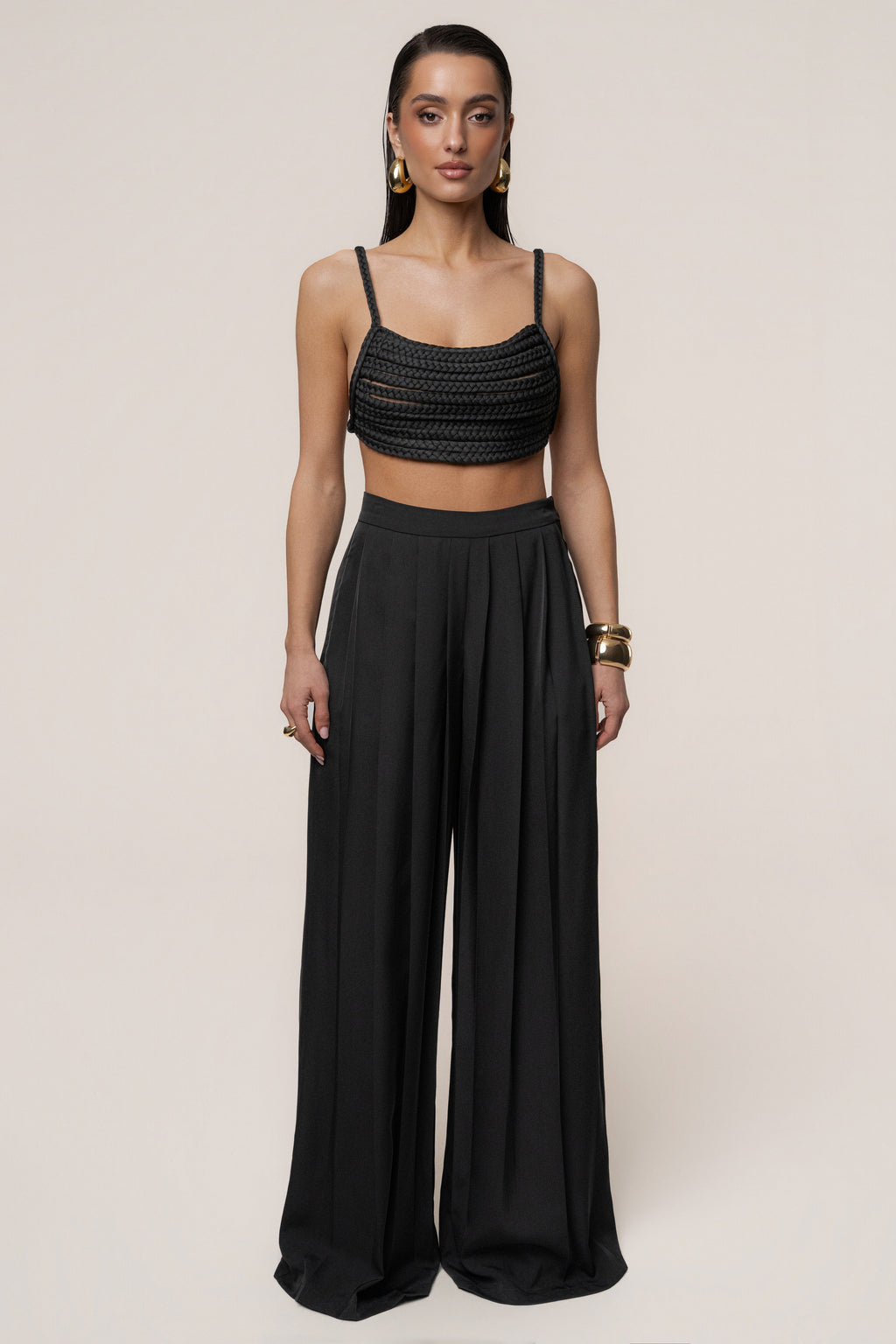 Black Sofie Braided Top