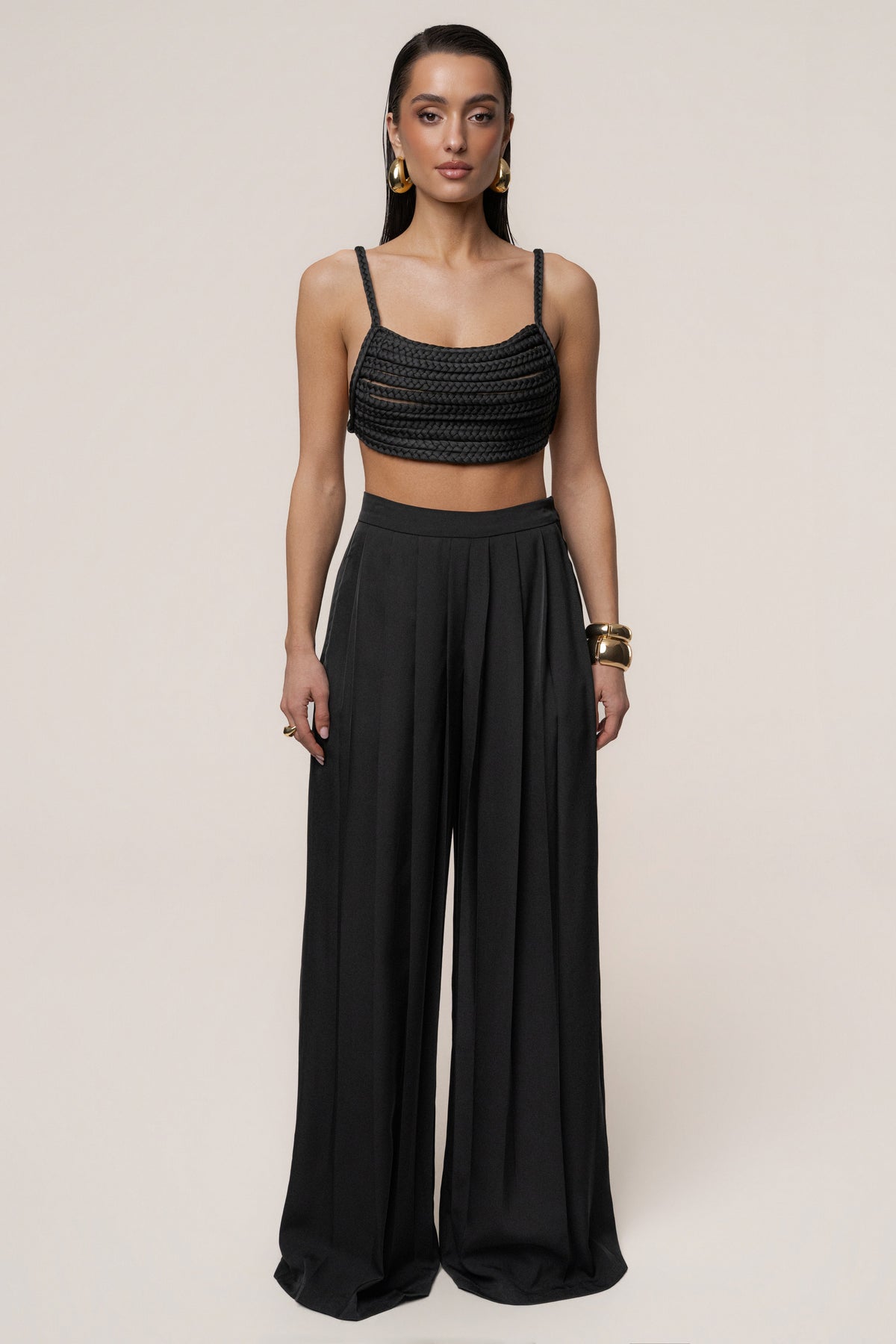 Black Sofie Braided Top