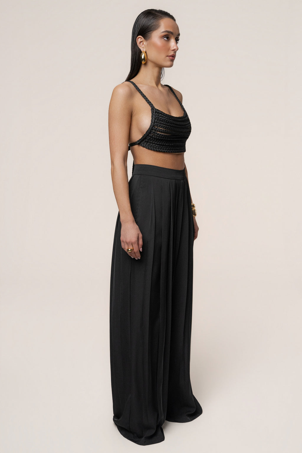 Black Sofie Braided Top