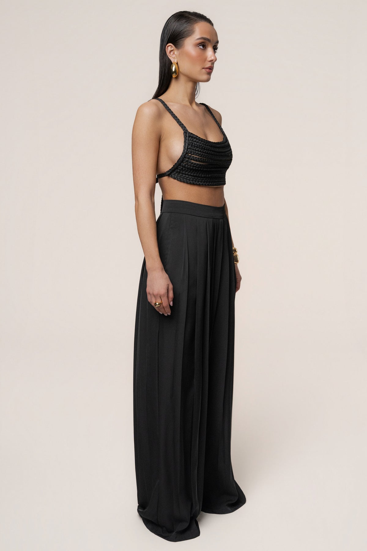 Black Sofie Braided Top