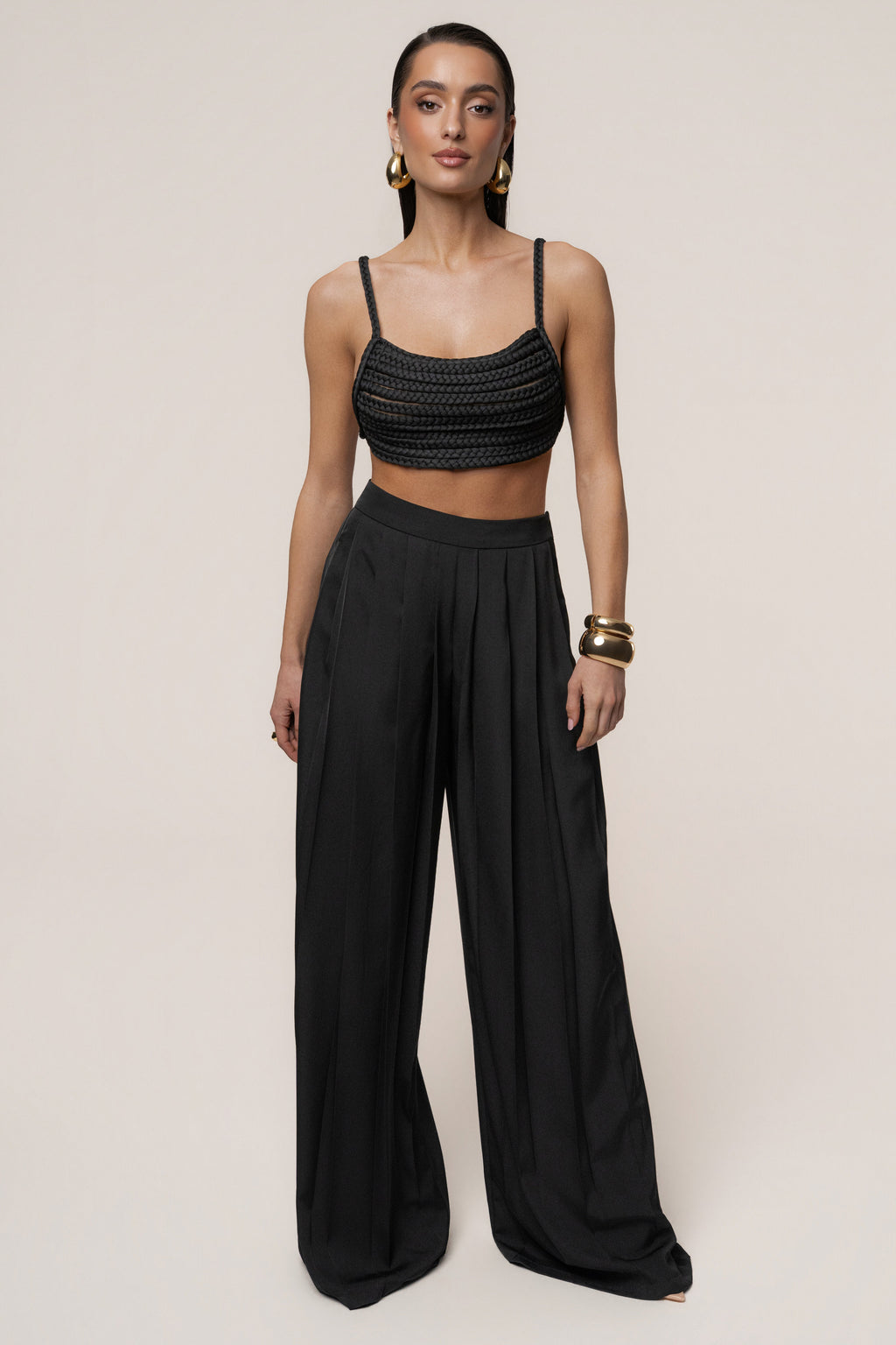 Black Sofie Braided Top