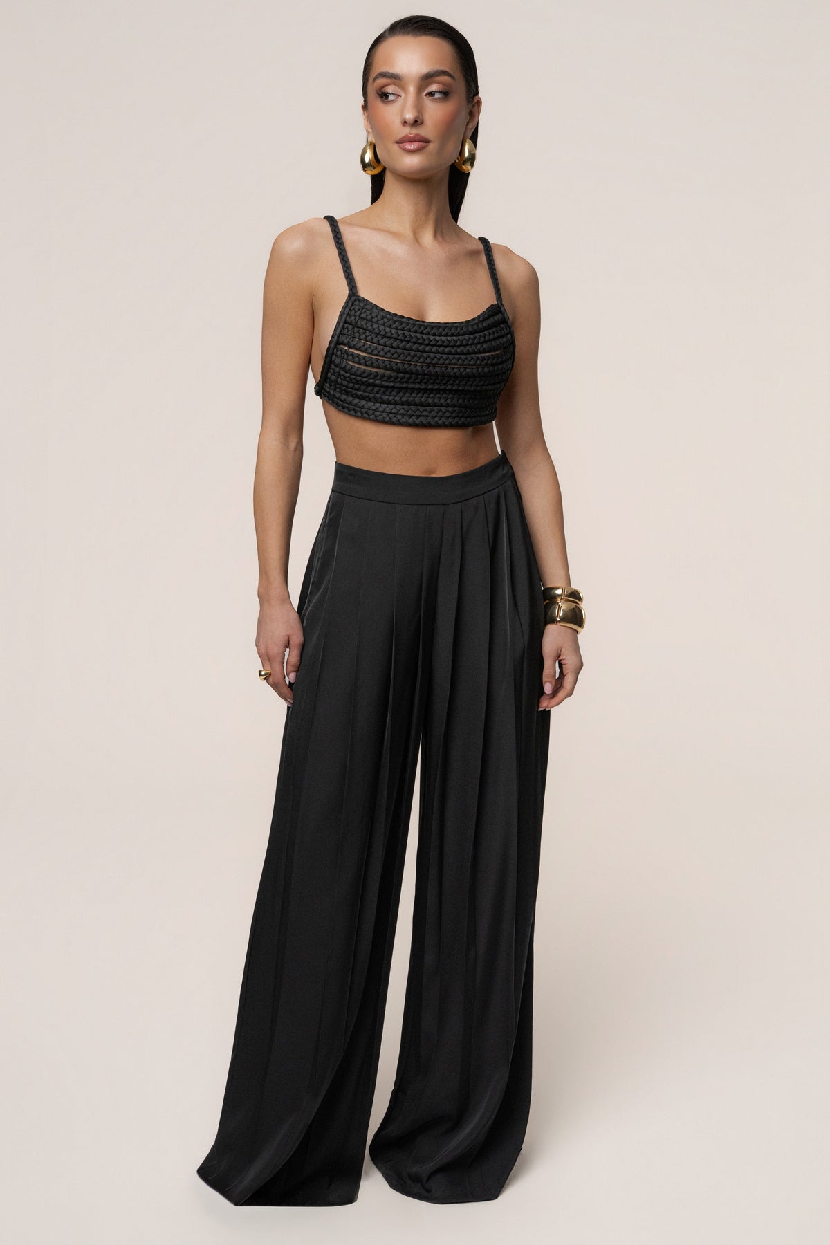 Black Sofie Braided Top