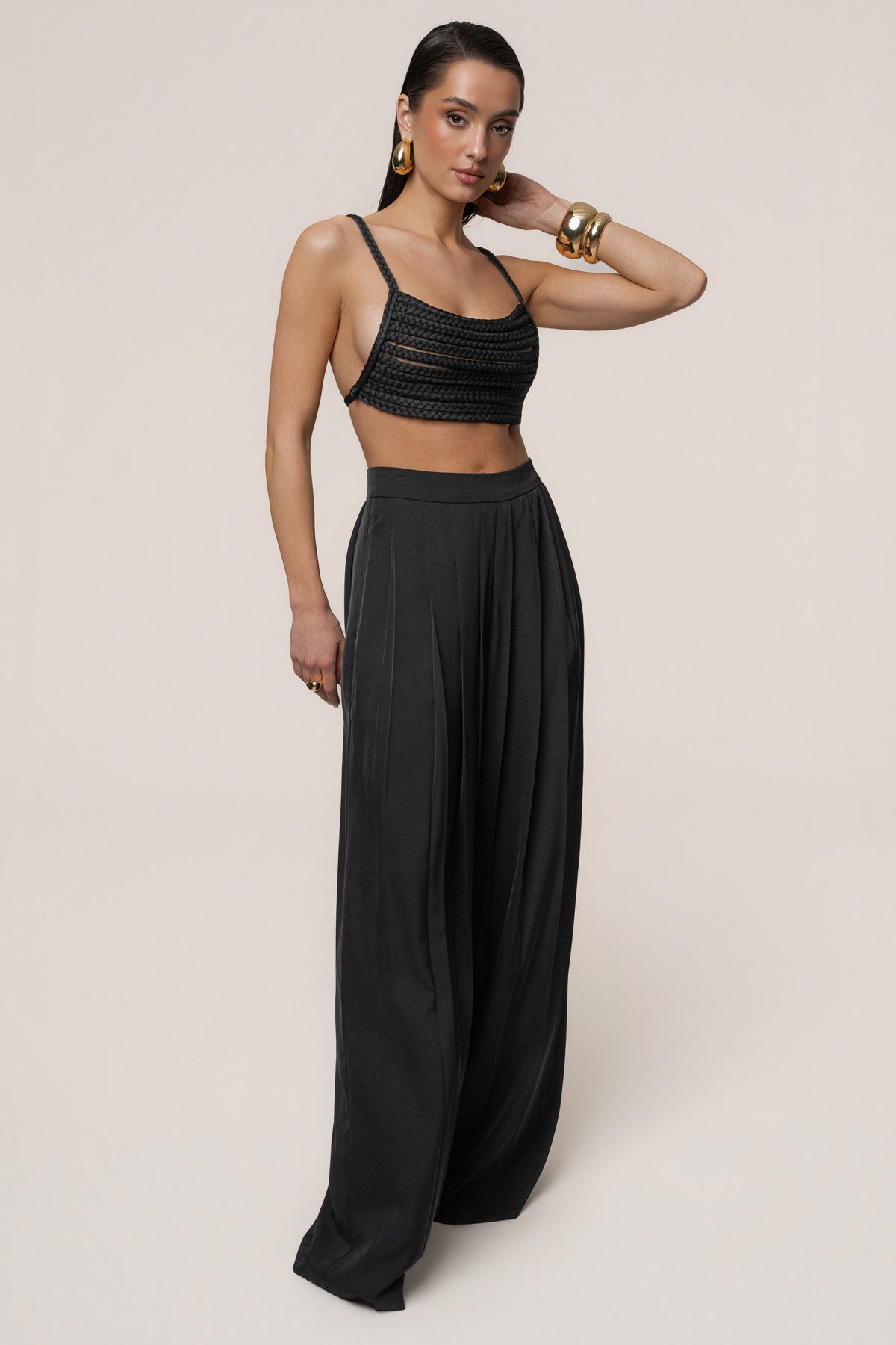 Black Sofie Braided Top