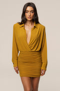 Lime Leah Plunge Mini Dress