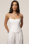 White Fenix Reversible Linen Corset